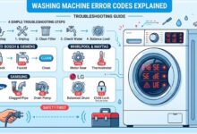 washing machine error codes, troubleshooting guide, clean the drain pump filter